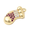 Christmas Brass Micro Pave Cubic Zirconia Pendants KK-L258-04G-F02-2