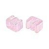 UV Plating Transparent Acrylic European Beads OACR-M027-02E-01-2