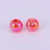 Electroplate Crackle Acrylic Beads CCG-WH0001-8mm-07-2