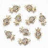 Brass Micro Pave Clear Cubic Zirconia Charms RJEW-T063-33G-NF-1