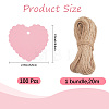 100Pcs Lace Edged Heart Paper Gift Tags CDIS-CP0001-01A-2