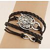 Imitation Leather Link Multi-strand Bracelets for Women Men WG5E2D4-10-1