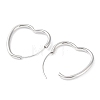 Rhodium Plated 925 Sterling Silver Hoop Earrings EJEW-K258-10P-2