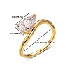 Brass Pave Single Cubic Zirconia Finger Rings for Women LS-ZK8046-1-1