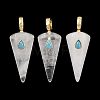 Natural Quartz Crystal Rock Crystal Pointed Pendants GG-CBA19F2-02G-04-1