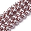 Baking Painted Pearlized Glass Pearl Round Bead Strands PEAR-H019-02D-03-1