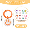 8Pcs 8 Styles Transparent Printed Acrylic Pendant Decorations HJEW-YW00555-3