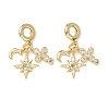 Ocean Brass Pave Clear Cubic Zirconia European Dangle Charms KK-H278-03G-06-1