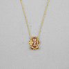 Christmas Brass Enamel Gingerbread Man with Clover Pendant Necklaces FS-WGDCCA1-01-1
