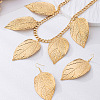 Alloy Leaf Shape Dangle Earrings & Pendant Necklaces Sets WGCA963-01-3