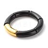Acrylic & CCB Plastic Curved Tube Beads Stretch Bracelets Set for Women X-BJEW-JB07318-3