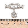 Flat Round Brass Micro Pave Cubic Zirconia Fold Over Clasps KK-U059-62P-3