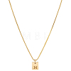 1Pc Stainless Steel Letter Rectangle Pendant Necklaces NJEW-LP0001-34N-G-1