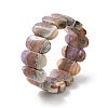 Oval Natural Amethyst Lace Agate Beads Stretch Bracelets for Women Men BJEW-C097-04A-4