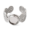 Spiral 304 Stainless Steel Cuff Ring Components STAS-P454-02A-P-2