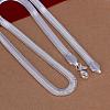 Popular Silver Color Plated Brass Herringbone Chain Necklaces For Men NJEW-BB12741-18-3