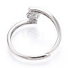 Rhodium Plated 925 Sterling Silver Micro Pave Cubic Zirconia Adjustable Ring Settings STER-T007-130P-3