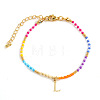 Brass Letter Charm Bracelets FM8278-12-1