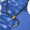 304 Stainless Steel Emerald Rhinestone Cup Chain Snake Tennis Necklaces for Women LS-NJEW-A051-02G-2