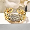 Brass Micro Pave Cubic Zirconia Cuff Rings RJEW-U035-03G-2