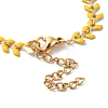 Enamel Ear of Wheat Link Chains Bracelet BJEW-P271-02G-08-4