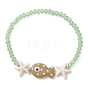 4Pcs Glass and Synthetical Turquoise Beads Stretch Bracelets for Women BJEW-TA00709-3