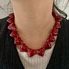 Plastic & Resin Heart Beaded Necklaces for Women FS-WG3668E-02-1