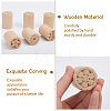 CHGCRAFT 6Pcs 6 Styles Flower Pattern Round Wooden Traditional Chinese Moon Cake Molds AJEW-CA0004-25-3