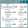 48Pcs 8 Styles 304 Stainless Steel Chandelier Component Links STAS-ME0003-58-2