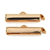 Brass Slide On End Clasp Tubes KK-N254-119G-03-1