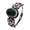 925 Sterling Silver with Natural Malachite Finger Rings WGB2E64-01-2