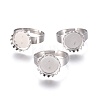Non-Tarnish Adjustable 304 Stainless Steel Finger Rings Components LS-STAS-E474-50-1