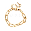 304 Stainless Steel Paperclip Chain Bracelets for Women Men LS-BJEW-A048-01G-4