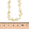 Brass Pave Cubic Zirconia Flower Link Chain Necklaces KK-CBA4547-18G-10-4