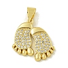 Rack Plating Brass Pave Cubic Zirconia Pendants KK-U029-26G-1