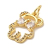 Brass Micro Pave Cubic Zirconia Pendants KK-C072-45G-2