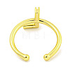 Rack Plating Brass Open Cuff Rings for Women RJEW-F162-01G-L-3