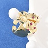 Ladybug Brass Micro Pave Cubic Zirconia Cuff Rings for Women RJEW-A088-09B-G-2