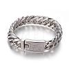 304 Stainless Steel Curb Chain Bracelets BJEW-P255-01C-1