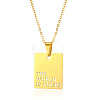 304 Stainless Steel Inspirational THE WORLD IS YOURS Dog Tag Pendant Necklaces for Women WG6E5CF-05-1