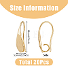 SUPERFINDINGS 20Pcs Brass Earring Hooks KK-FH0007-17G-2
