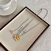 Adjustable Alloy Resin Flower Pendant Round Snake Chain Slider Necklaces for Women WG40A9D-01-1