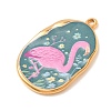 Printed 304 Stainless Steel Enamel Pendants SA-CBAB1B6-03G-03-2