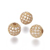 Brass Micro Pave Cubic Zirconia Beads LS-ZIRC-G149-B-C-1