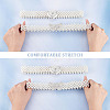 2Pcs 2 Style ABS Plastic Pearl Braided Stretch Chain Belts with Alloy Oval Clasp AJEW-CP0001-66-4