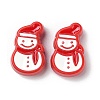 Christmas Decorations Theme Opaque Acrylic Bead with Enamel OACR-Z021-01C-1