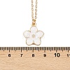 Alloy Enamel White Flower Pendant with Iron Chain Necklaces for Women NJEW-A066-04G-5