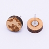 Natural Wood Stud Earrings EJEW-WH0005-03L-2