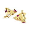 Rack Plating Brass Cubic Zirconia Pendants KK-S379-20G-2