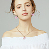 Plastic Butterfly Pendant Necklace & Bracelet & Dangle Leverback Earrings SJEW-AN0001-33-6